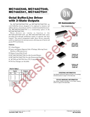 MC74AC540DWG datasheet  